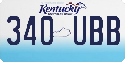 KY license plate 340UBB