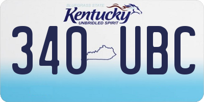 KY license plate 340UBC