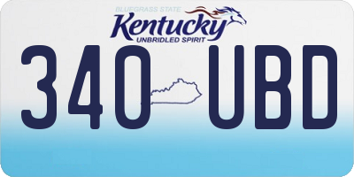 KY license plate 340UBD