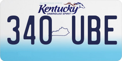 KY license plate 340UBE