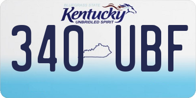 KY license plate 340UBF