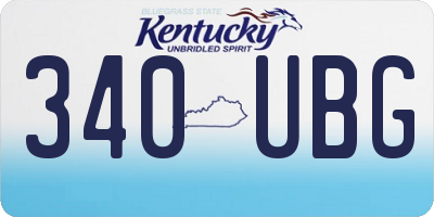 KY license plate 340UBG