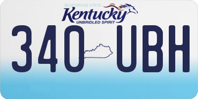 KY license plate 340UBH