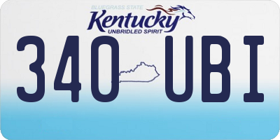 KY license plate 340UBI