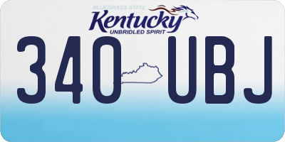 KY license plate 340UBJ