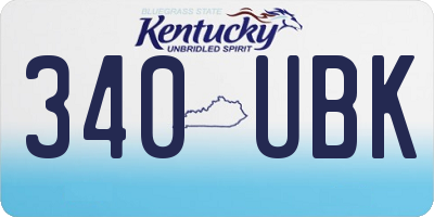 KY license plate 340UBK