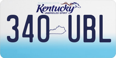 KY license plate 340UBL