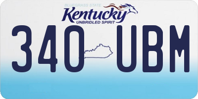 KY license plate 340UBM