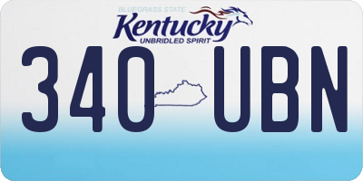 KY license plate 340UBN