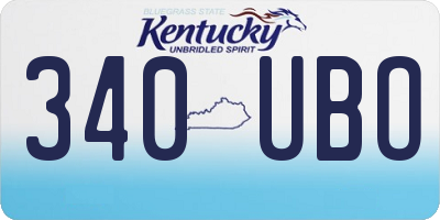 KY license plate 340UBO
