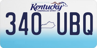 KY license plate 340UBQ