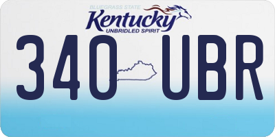 KY license plate 340UBR