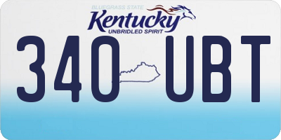 KY license plate 340UBT