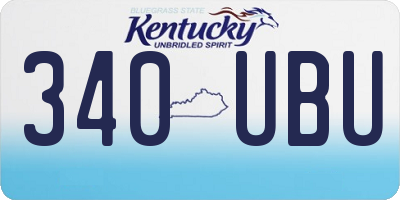 KY license plate 340UBU
