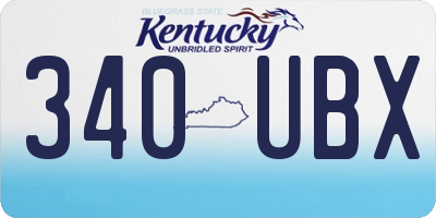 KY license plate 340UBX