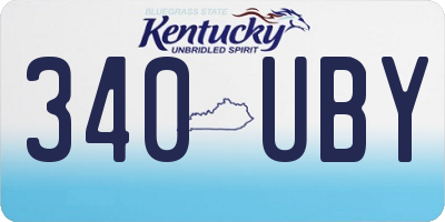 KY license plate 340UBY