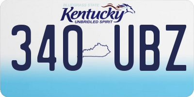 KY license plate 340UBZ