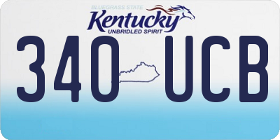 KY license plate 340UCB