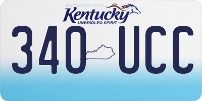 KY license plate 340UCC