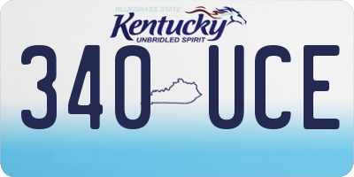 KY license plate 340UCE