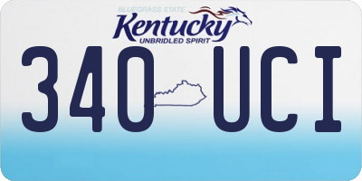 KY license plate 340UCI