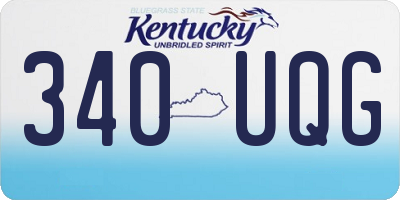 KY license plate 340UQG