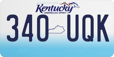 KY license plate 340UQK