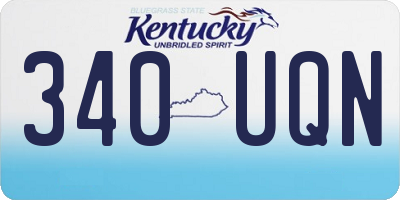 KY license plate 340UQN
