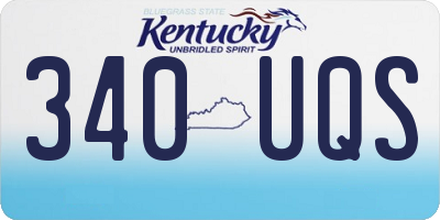 KY license plate 340UQS