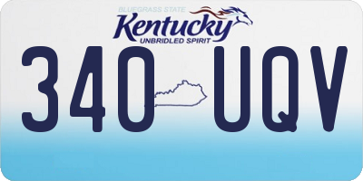 KY license plate 340UQV