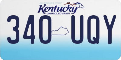 KY license plate 340UQY