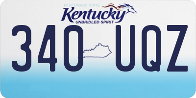 KY license plate 340UQZ