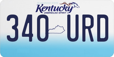 KY license plate 340URD
