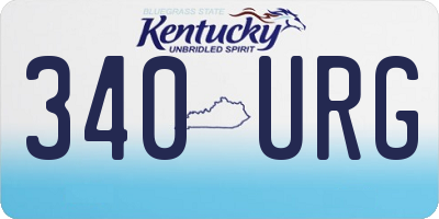 KY license plate 340URG