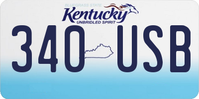 KY license plate 340USB