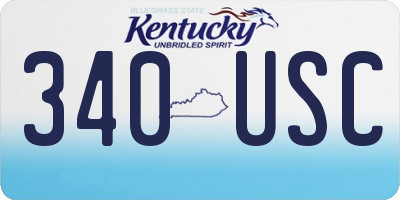 KY license plate 340USC
