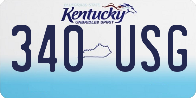 KY license plate 340USG