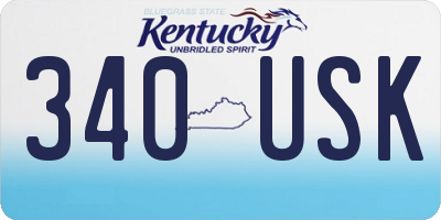 KY license plate 340USK
