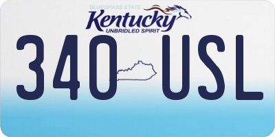 KY license plate 340USL