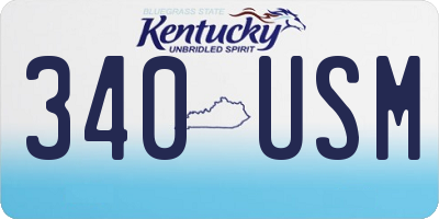 KY license plate 340USM