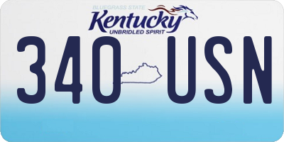 KY license plate 340USN