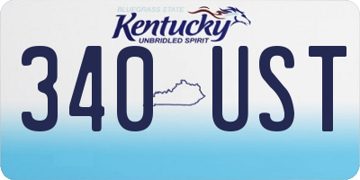 KY license plate 340UST