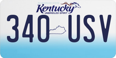 KY license plate 340USV