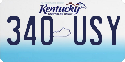 KY license plate 340USY