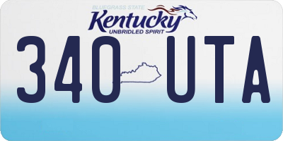 KY license plate 340UTA