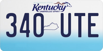 KY license plate 340UTE