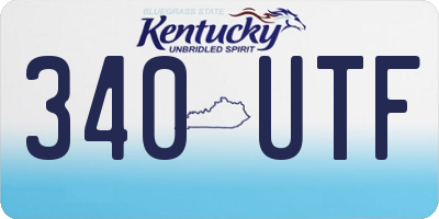 KY license plate 340UTF