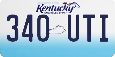 KY license plate 340UTI