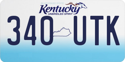 KY license plate 340UTK