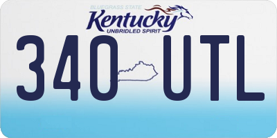 KY license plate 340UTL